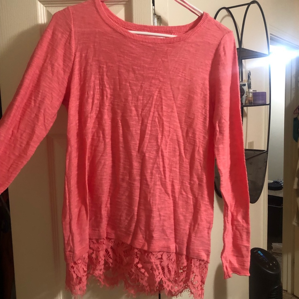 Coral light shirt, great for fall weather